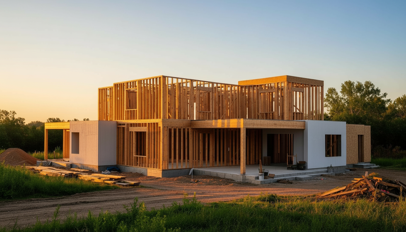 Custom home under construction with residential construction consultant guidance